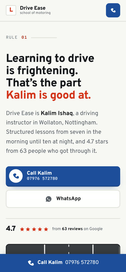 Drive Ease on a phone