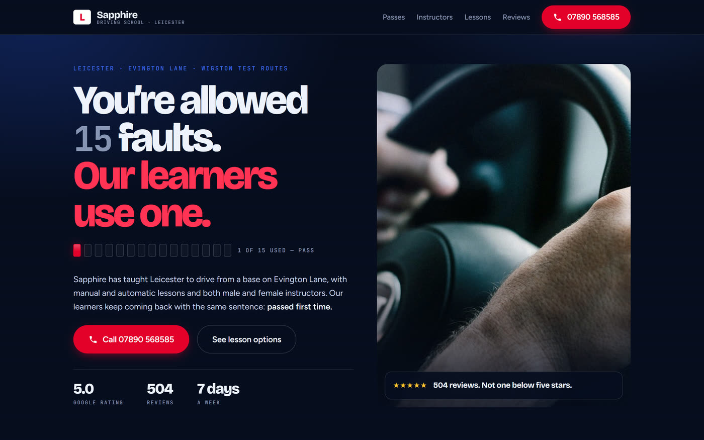 Sapphire Driving School website